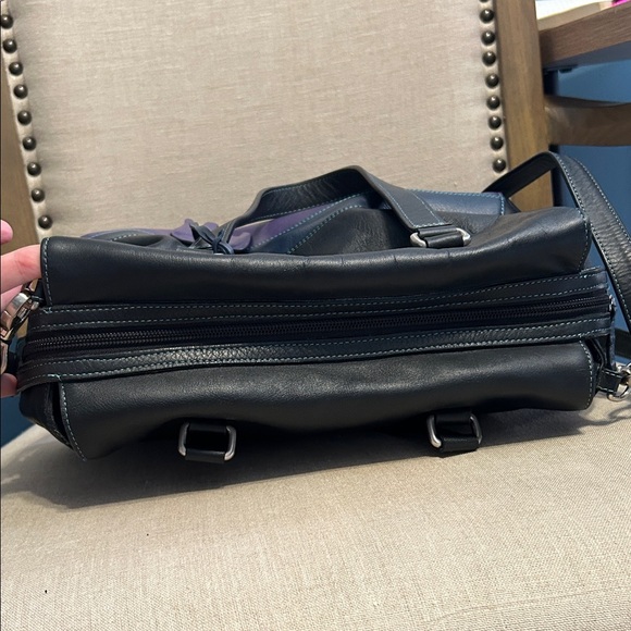 MyWalit Vintage Black and Purple Leather Bag - Picture 4 of 15